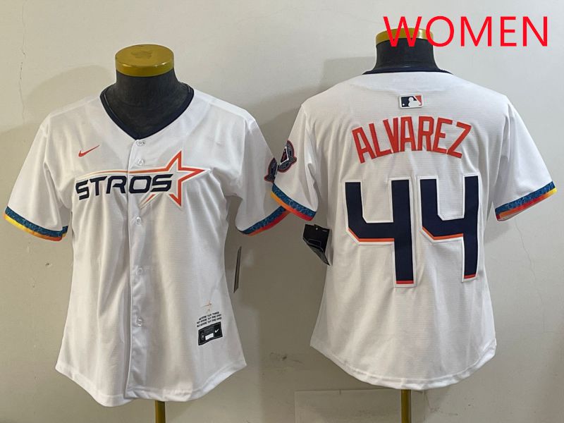 Women Houston Astros #44 Alvarez White Fourth generation Joint Name 2025 Nike MLB Jersey style 4